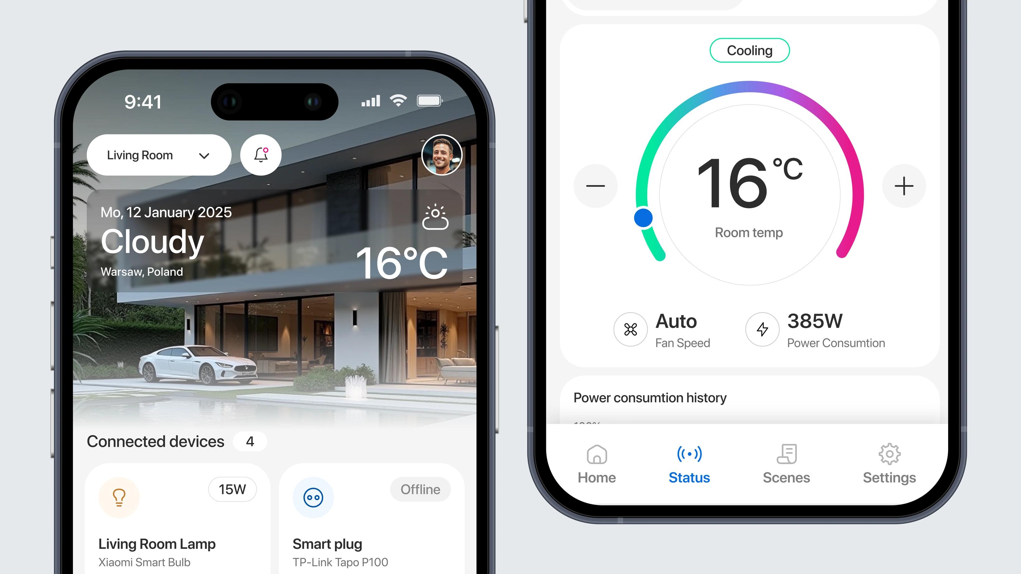 Smart Home App — screen