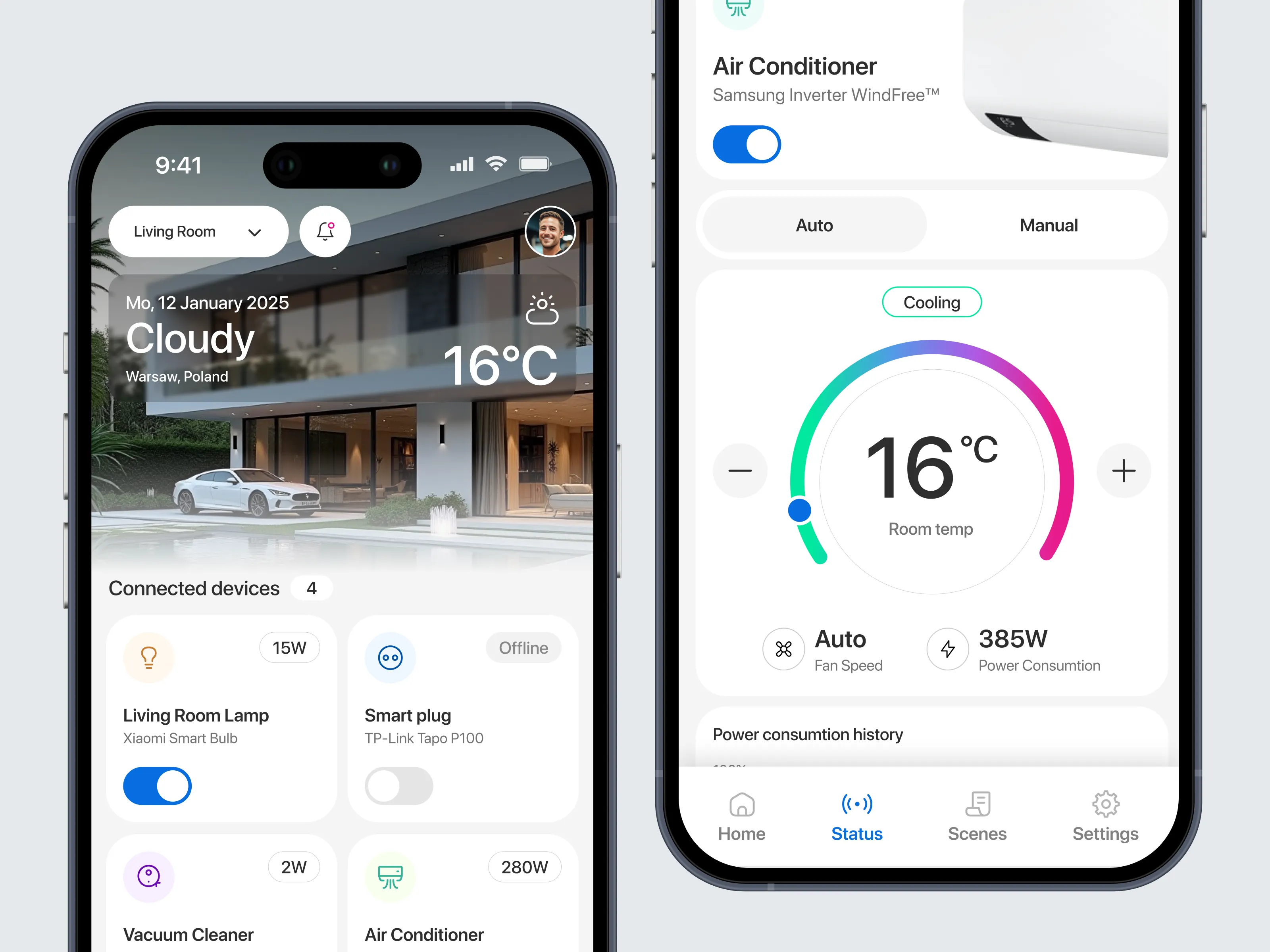 Smart Home App — screen